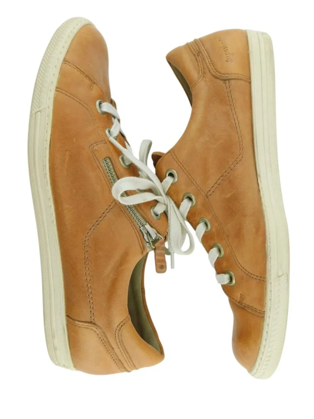 Paul Green Tan Brown Leather Lace-up Sneakers Shoes 7.5 UK / 9.5 US